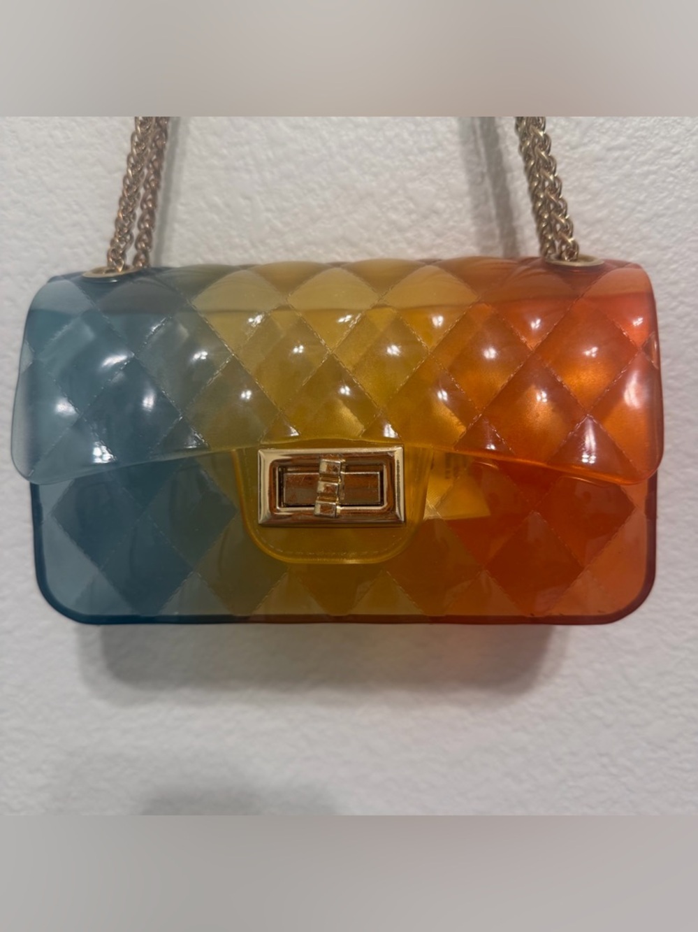 Jelly Purse Crossbody/Shoulder Bag - Blue Tri-Color Ombre ‘Don’t Be Jelly’’